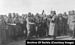 Serbian officers celebrating the conquest of Edirne, in today’s Turkey, in 1913.