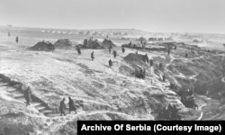 Serbian forces encamped in the winter of 1912-13.