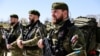 Soldiers undergo a troops review at the residence of leader Ramzan Kadyrov in Russia's North Caucasus region of Chechnya in March.