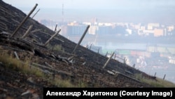 A barren slope above Norilsk.