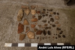 Artifacts found by archaeologists during a morning stroll on Khortytsia Island.