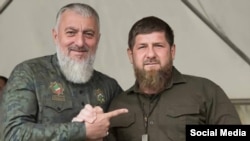 Adam Delimkhanov (left) and Ramzan Kadyrov (file photo)