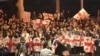 Protests in Tbilisi on May 28 after parliament voted to reject the president's veto of a controversial "foreign agent" bill.