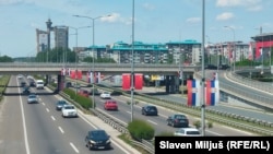 A main thoroughfare in Belgrade decorated with Chinese and Serbian national flags ahead of Chinese President Xi Jinping's May 7-8 visit, his second to Serbia in seven years