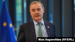 The EU’s sanctions implementation envoy, David O'Sullivan, has traveled to Central Asia, Armenia, and Georgia to hammer home the message about the dangers of dual-use technology being used by Russia in its war on Ukraine.