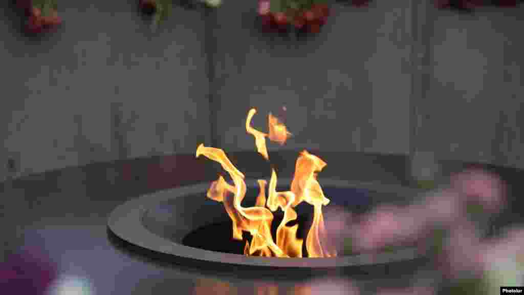 The Eternal Flame at the Armenian Genocide Museum in Yerevan where, every April 24, Armenia mourns the killing of up to 1.5 million Armenians under Ottoman rule. &nbsp;