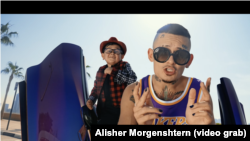 Tajik social-media celebrity Abdurozik and Morgenshtern in the music video Home