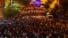 Armenians take part in an anti-government protest in central Yerevan on September 24.