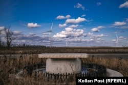 The base of a turbine yet to be delivered