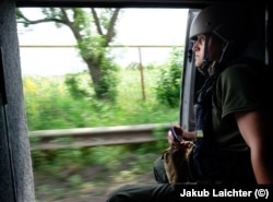 Savkevych on the road into Avdiyivka in June 2023