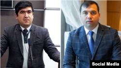 Former Tajik police officer Akmal Yusufzoda (right) is accused of abducting Ismoiljon Rahmonov (left) and killing him. (composite file photo)