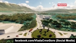 An illustration of the finished highway project from Budva to Tivat