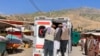 Relatives accompany the bodies of slain victims in an ambulance after an explosion at the Nabawi mosque in the Hesa-e-Awal area of Fayzabad district, Badakhshan Province, on June 8.