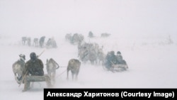 With the indigenous people of Taimyr.