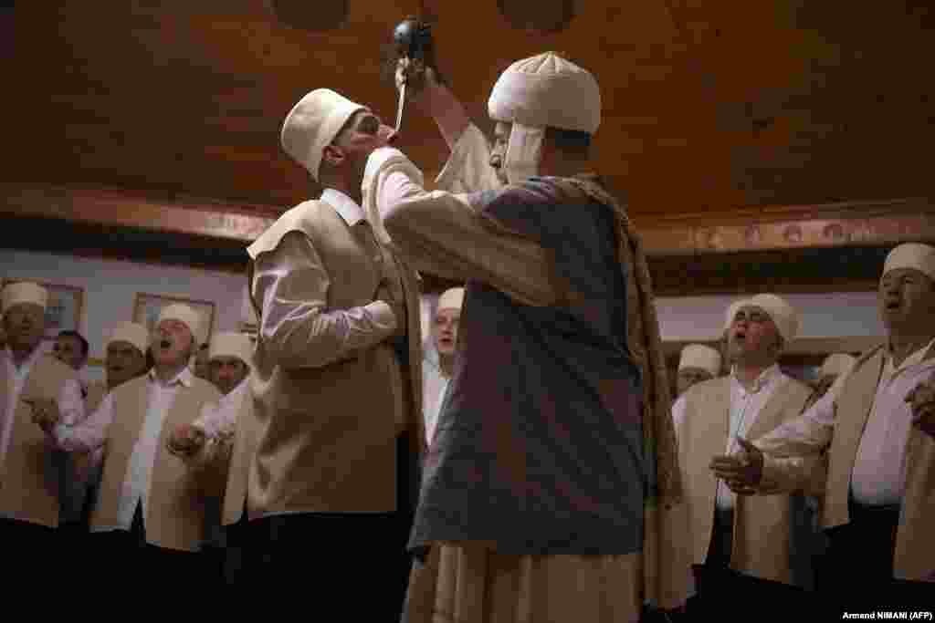 As his fellow Dervishes chant and sway to the hypnotic rhythm of prayer until reaching a trance-like state, a man has his neck pierced with long needles in the town of&nbsp;Gjakova, Kosovo. Considered a mystic sect by fellow Muslims in Kosovo and Albania, the dozens of Sufi Dervishes from the Kadiri order celebrate the centuries-old traditions of the spring equinox, known to them as Sultan Nevruz.