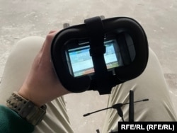 FPV goggles seen during the drone operator's course.