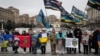 Relatives join a rally in support of soldiers and civilians who have gone missing missing or been captured, in Kyiv on March 16. 