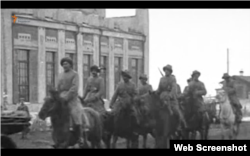 A screenshot from video footage about the Alash Army found in the archive of the Russian city of Omsk