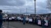 About a thousand residents of the village of Pavlovsk rally against the waste-recycling plant on November 25.