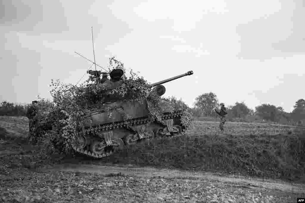 An unidentified tank during a joint exercise on the border between France and Germany in September 1952.&nbsp; NATO would also be seen as a way of curtailing any potential &ldquo;revival of German militarism.&rdquo; A summary of the alliance&rsquo;s goals attributed to NATO&rsquo;s first secretary-general were to &ldquo;keep the Soviet Union out, the Americans in, and the Germans down.&rdquo; &nbsp;