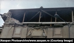 Damage to Ploiesti's Palace of Culture.