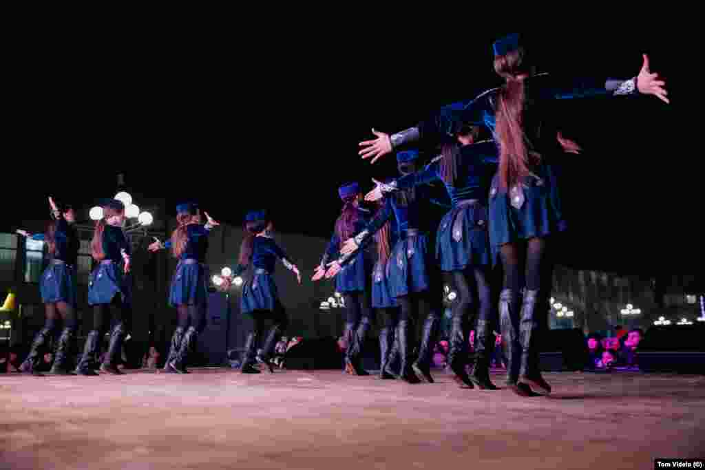 The Asparez dance group performs in Goris on December 25, nearly two weeks into the blockade. Fifteen-year-old dancer Samantha Boghosian said the performance was held in part because &quot;we are trying to show that everything is OK because the situation for children in [Nagorno-Karabakh] is much worse than ours.&quot; The teenager added, &quot;By keeping ourselves strong, we aren&rsquo;t creating extra worries for our families.&quot;