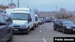 The protesters’ action has left hundreds of Karabakh cars stranded.