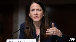 The director of national intelligence, Avril Haines, testifies during a Senate Armed Services Committee hearing on May 10.