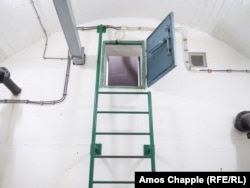 The entrance to a water tank in the bunker