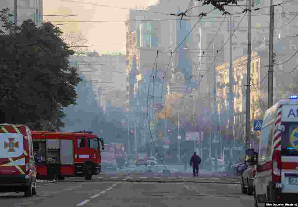 The Shevchenkivskiy district is the same area hit by Russian strikes a week earlier.