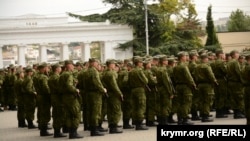 Митинг, посвященный проводам мобилизованных на войну в Украине. Севастополь, 27 сентября 2022 года