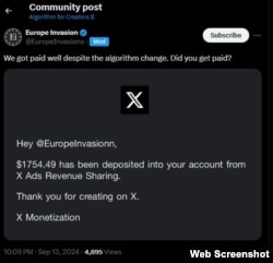 Europe Invasion has utilized multiple monetization features offered by X.