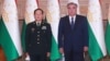 The proposal to transfer ownership of the base to China was presented by Tajik President Emomali Rahmon (right) to Chinese Defense Minister Wei Fenghe during his trip to Tajikistan earlier this year. 