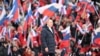 Russian President Vladimir Putin attended a concert marking the eighth anniversary of Russia's annexation of Crimea at Luzhniki stadium in Moscow on March 18.