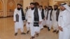 Members of a Taliban delegation arrive for a meeting with foreign diplomats in Doha, Qatar. (file photo)