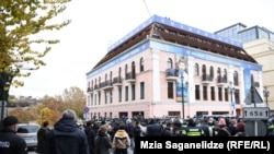 A rally near an office of the ruling Georgian Dream party. 