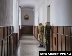 A hallway in the building where Nicolae and Elena Ceausescu were put on trial, then executed, in 1989.