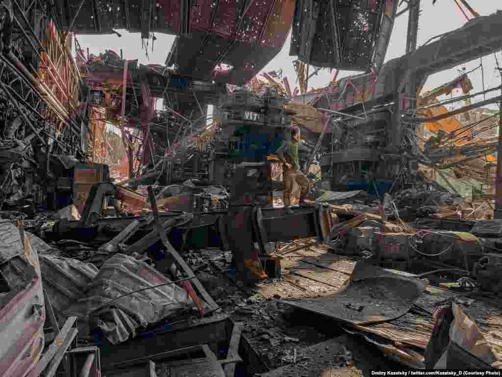 A Ukrainian soldier is seen within the Azovstal Iron and Steel Works complex in Mariupol. The last soldiers in Mariupol surrendered to Russia&#39;s forces on May 16 and have been held prisoner in territory controlled by the separatists in eastern Ukraine.