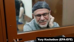 Aleksei Malobrodsky attends a court hearing in Moscow on October 17.