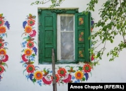 A window on one of Mykola Deka's properties