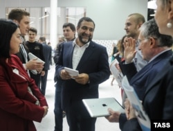 Ruben Vardanian (center), the CEO of Troika Dialog, at the Moscow School of Management SKOLKOVO in September 2012.