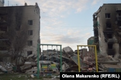 The space where Kostyuchenko’s grandfather's apartment building once stood.