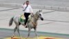 Turkmenistan Parade -- Turkmenistan's President Gurbanguly Berdymukhammedov attending a parade in September 2021