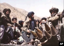 Taliban fighters outside of Kabul during the civil war from 1992-96.