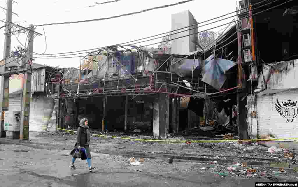 A destroyed shopping center in Shariar. Around one-third of Iranians described themselves as &quot;suffering&quot; after U.S. sanctions were renewed in 2018.&nbsp;