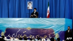 Iran's Supreme Leader Ayatollah Ali Khamenei addresses thousands of Iranians in the the holy city of Mashhad on March 21.