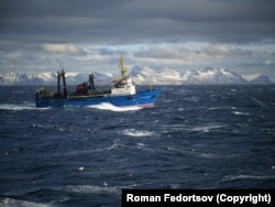 The view of another Russian fishing trawler snapped by Fedortsov somewhere in the northern seas.