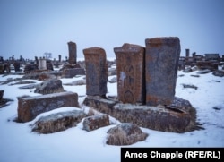 Khachkars in the Noratus Cemetery, near Lake Sevan.