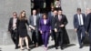 The speaker of the U.S. House of Representatives, Nancy Pelosi (center), paid a visit to the Armenian Genocide Memorial complex in Yerevan on September 18.