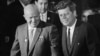 Soviet leader Nikita Khrushchev (left) and U.S. President John F. Kennedy brought their countries to the brink of nuclear war in 1962. 